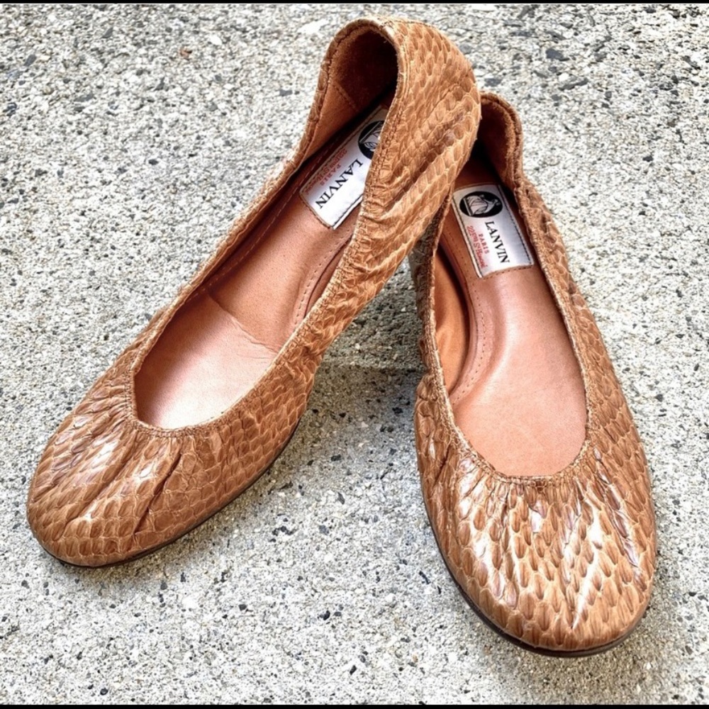 Lanvin Snakeskin Ballet Flats